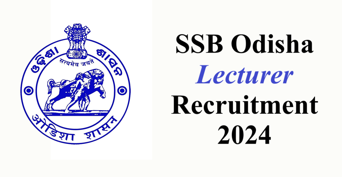 SSB Odisha Lecturer Recruitment 2024