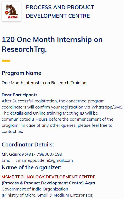 🚀Join the MSME-TDC 2025 One-Month Internship ProgramUnlock Your Research Potential in 2025!
