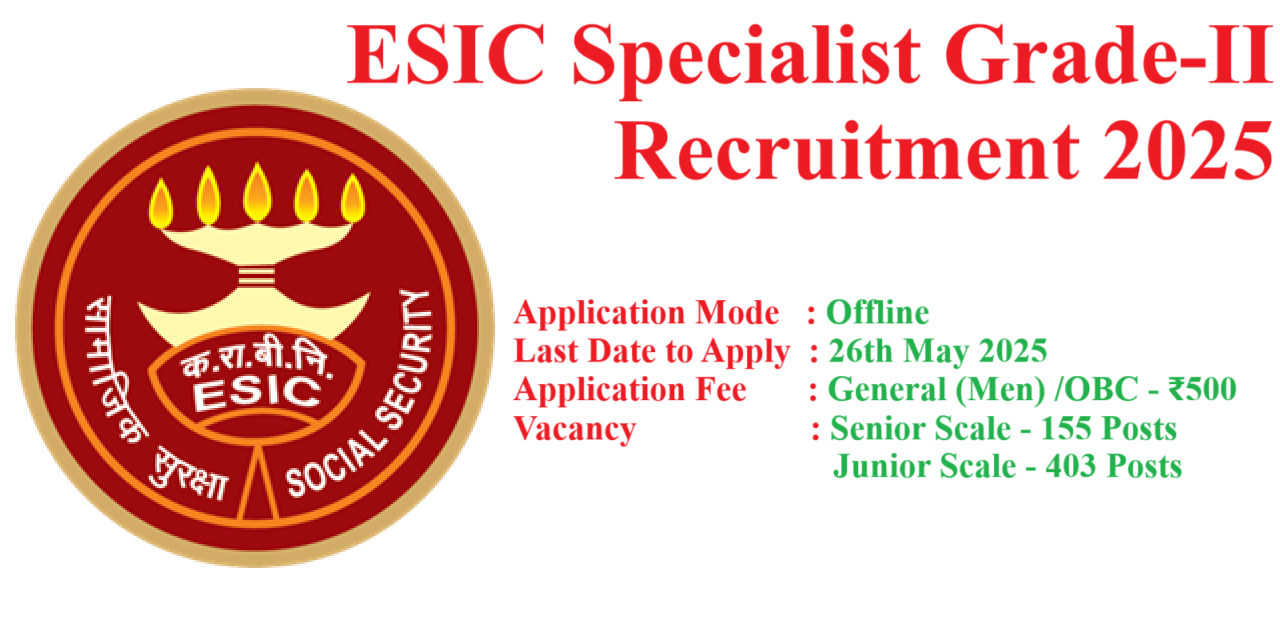 ESIC Specialist Grade-II Vacancy 2025